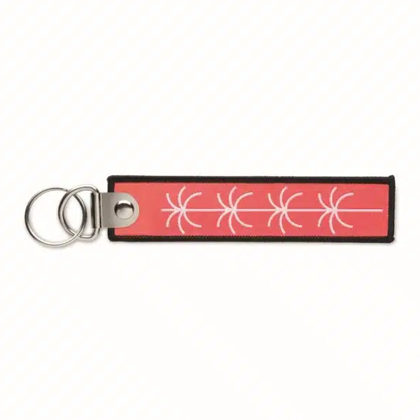 Stoffen sleutelhanger met dubbele metalen ring in eigen huisstijl - Afbeelding 5