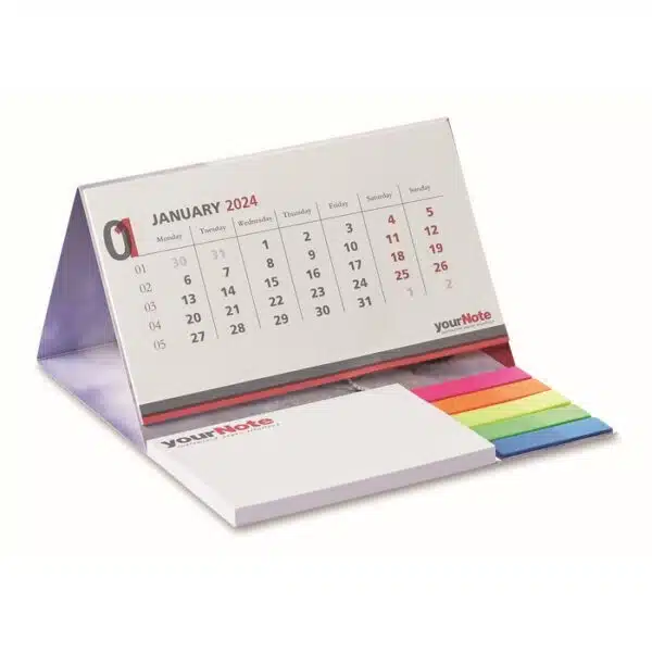 bureau kalender met memoblokje in eigen huisstijl