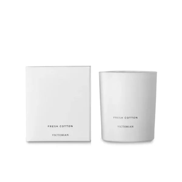 kaars vers gewassen katoen in giftbox, white