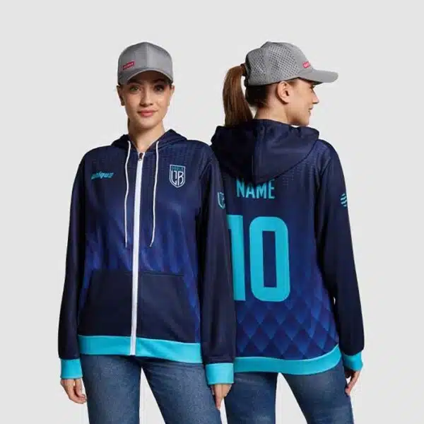 Hoodie met rits, all over gedrukt in eigen huisstijl, vanaf 10 stuks - Afbeelding 4