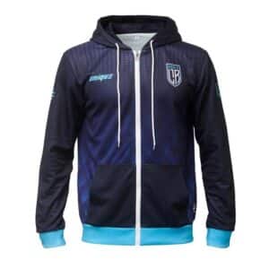 Hoodie met rits, all over gedrukt in eigen huisstijl, vanaf 10 stuks