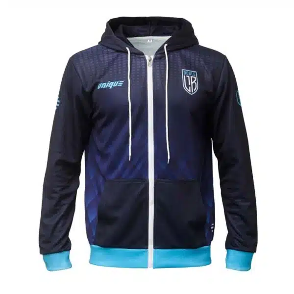 Hoodie met rits, all over gedrukt in eigen huisstijl, vanaf 10 stuks