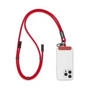 Verstelbare type C naar C oplaadkabel sleutelkoord en telefoonhouder bedrukt met logo