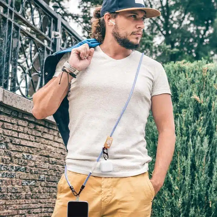 Crossbody Telefoonlanyard in elke Pantone kleur ⌀8mm polyester gedrukt met logo - Afbeelding 2